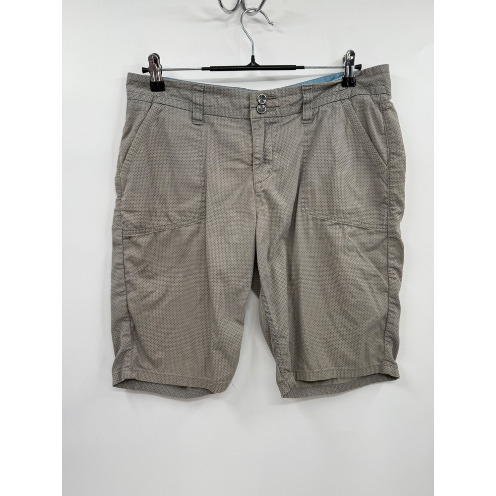 Toad&Co 10 Chino Shorts Womens Gray Diamond Print Organic Cotton Stretch Hiking